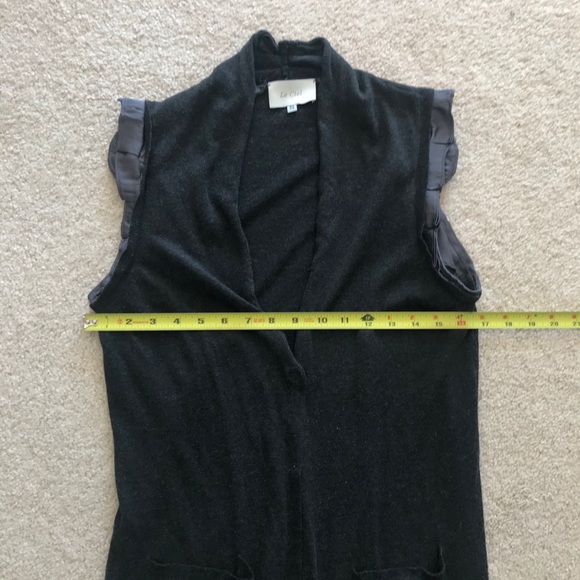 Le Ciel Ruffle Open Gray Cardigan Sweater Vest S - Picture 10 of 11